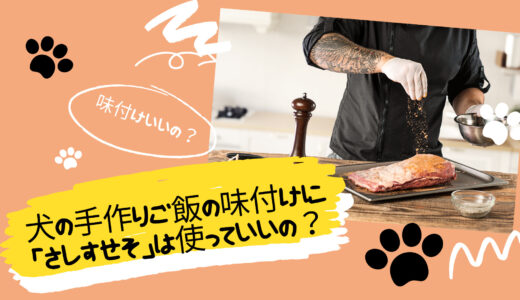 犬の手作りご飯の味付けに「さしすせそ」は使っていいの？